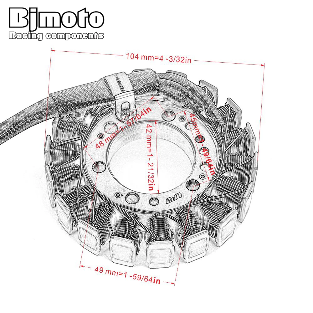 Bjmoto мотоцикл обмотки статора для Kawasaki Ninja ZX-6 1990-2005 ZX400 ZZR400 ZZR500 ZX500 1990-1994 ZZR600 ZX600 1990-2005