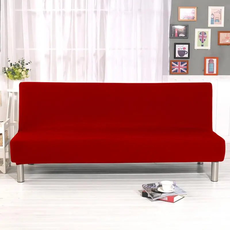 Sofa Cover Solid Color Tight Wrap Covers All-inclusive Folding Stretch Sofa Protector Sofa Towel Slipcover Cover without Armrest