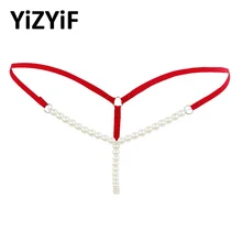 Женские сексуальные бикини нижнее белье из искусственного жемчуга стринги трусы нижнее белье жемчуг стринги Нижнее белье Плавки бикини стринги