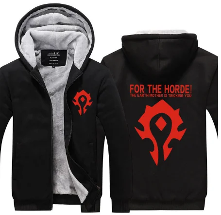 8 Новинка, зимняя теплая толстовка WOW с капюшоном, игра Dota 2, пальто ALLIANCE& Horde, куртка, пальто для мужчин, толстый флис, на молнии, светящиеся, WOW, толстовки g - Цвет: 8