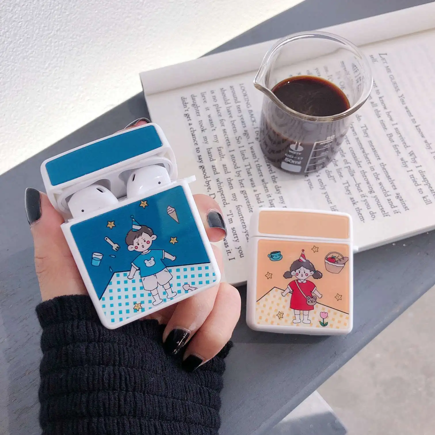 

Silicon case For airpods Case lovers Pattern Cartoon Protective Cover luxury For air pods 2 Wireless Bluetooth Earphone Cases