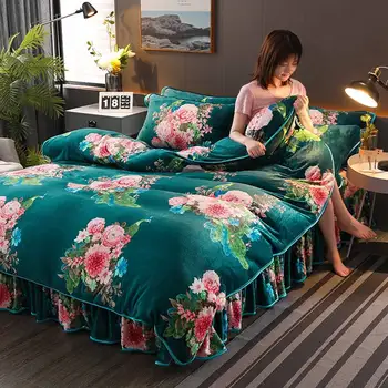 

4 pcs Beding set with 1pcs flat sheet 1 pcs duvet cover 2 pcs pillowcase GX-46