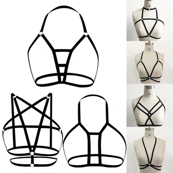 

Loozykit Summer Fitness Top Women Lace Bandage Cutout Sexy Lingerie Sexy Sports Bras Elastic Bandage Bra Without Chest Pad