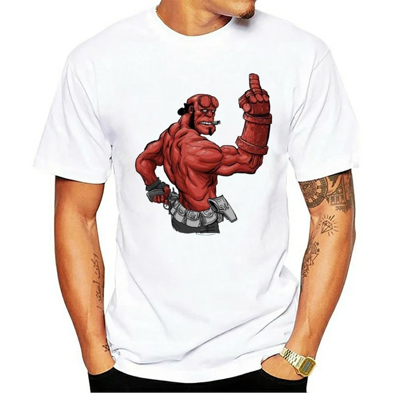 Хеллбой футболка забавные комиксов Мужская короткий рукав S-3Xl Графический
