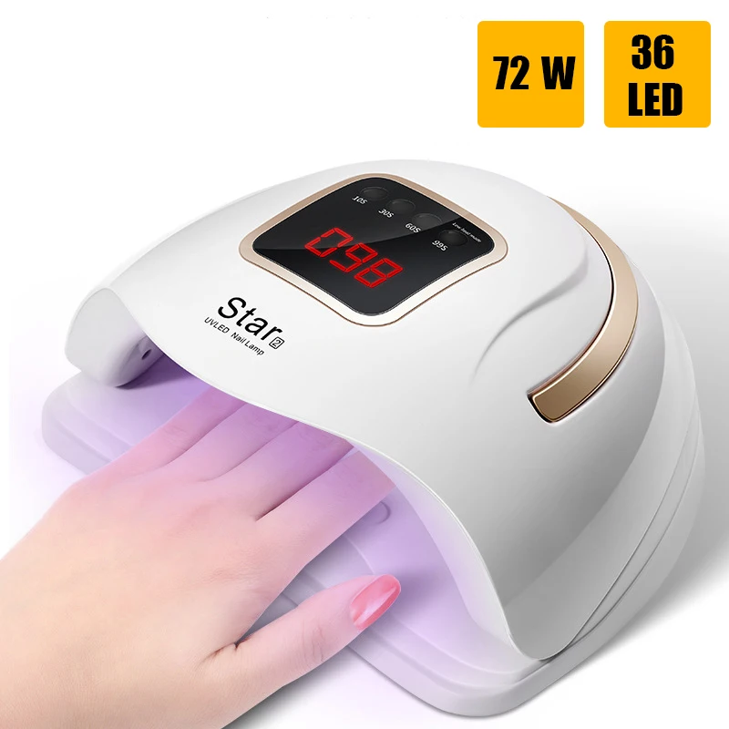 

NEW 72W Nail Lamp UV Lamp For Manicure 36 Pcs Light Bead Quick Curing UV Gel Nail Polish Lamp With Auto Sensor Manicure Tools