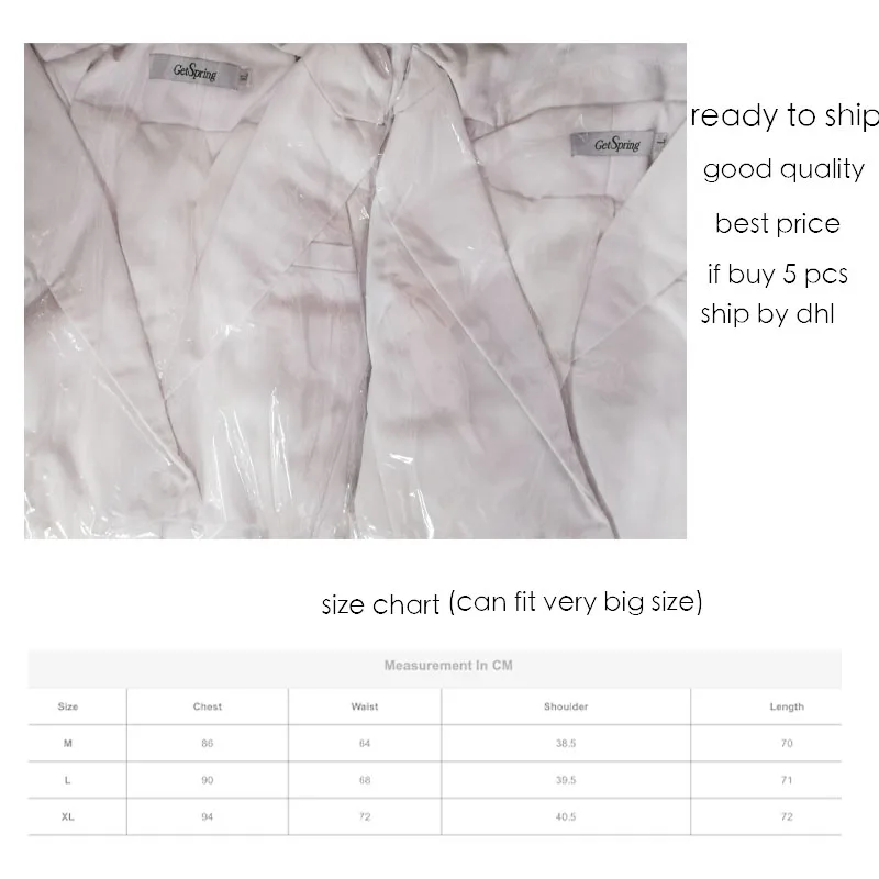 Женский комплект GETSPRING белый укороченный пиджак костюм для женщин из 2 предметов