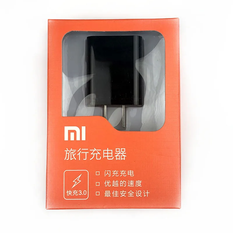 Original Xiaomi QC 3.0 Fast Charger Fast Charging Power Supply Type USB C Cable for mi a2 a1 max 3 mi x 3 2 s 2 note 3 mi 8 mi 6 - Plug Type: Only US charger