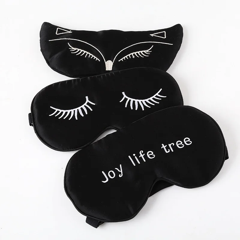 

Silk Eye Mask Embroidered Mulberry Silk Eye Patch Wholesale Shading Sleep Eye Patch Cartoon Small Fox Embroidered Silk Eye Mask