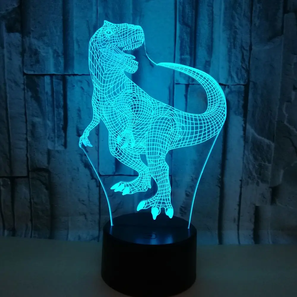 

New Style Dinosaur 3D Small Table Lamp Colorful Touch Control Stereo Visual 3D LED Gift Children Birthday Gift Lamp