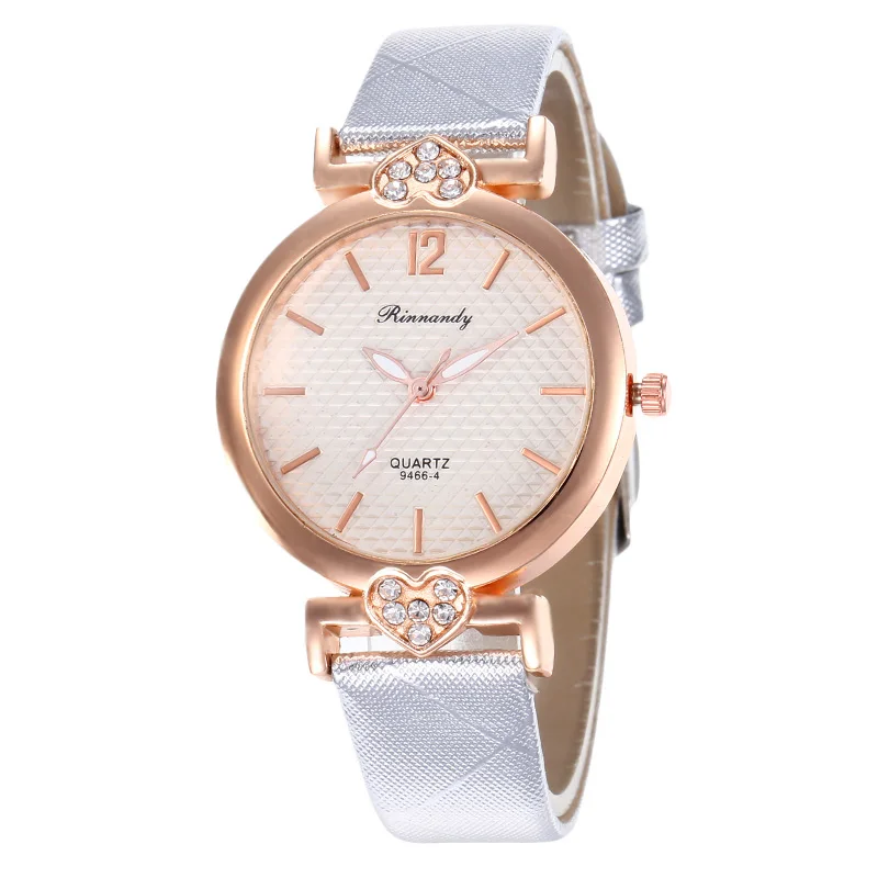 WJ-8533 Luxury Bracelet Watch Diamond Watches Women Simple Quartz Wristwatch For Ladies Rhinestone Watch Leather Strap kol saati