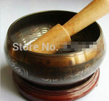 

---407+++Nepalese Asian Tibetan Bronze Buddha Mantra Singing Strike Bowl Decoration 5" Diameter Wholesale bronze Bowls
