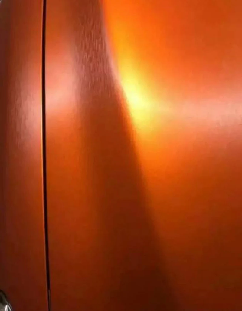 Orange Brushed Metallic Vinyl Wrap-2