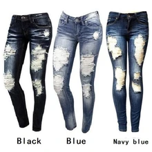 

S-XXL Women's Fashion Skinny Ripped Jeans New Fashion Women Baggar Pants Boyfriend Demin Biker Jeans