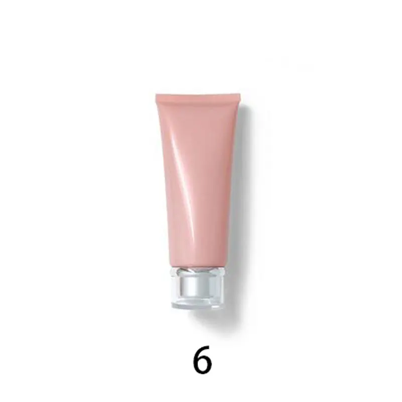 Розовый солнцезащитный крем трубка пустой глянцевый образец лосьона шланг изысканная упаковка контейнеры Мягкие пластиковые тубы 100 мл 50 шт./лот - Color: Acrylic Cap 6