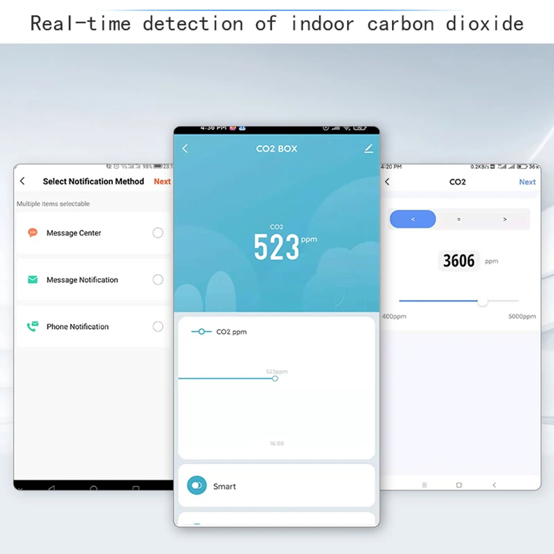 Tuya co2 dióxido de carbono sensor detector de co2 ndir medição de alta precisão excede o padrão de alarme inteligente casa ligação tuya senso