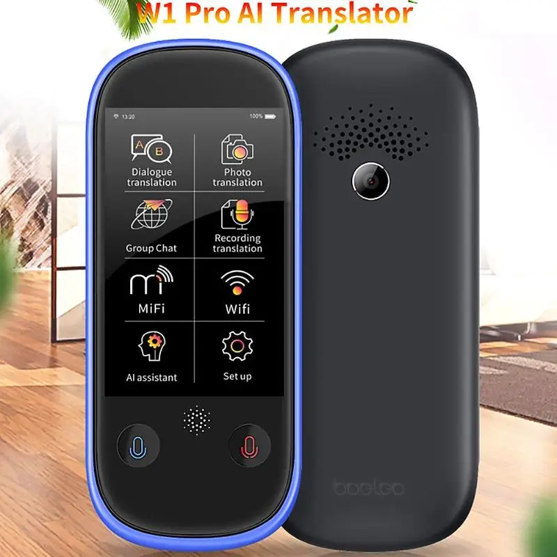 Boeleo W1 Pro Smart Translator 3 inch LCD/IPS 4G WiFi ROM 8G 77 Languages 8 Language Offline Translation Photo Translating