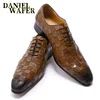LUXURY ITALIAN LEATHER SHOES MEN NEW FASHION PLAID PRINTS LACE UP BLACK BROWN WEDDING OFFICE SHOES FORMAL OXFORD SHOES FOR MEN ► Photo 2/6