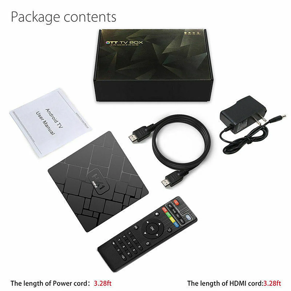HK1 RK3229 Смарт ТВ приставка Android 9,0 ТВ приставка 2 Гб 16 Гб медиаплеер wifi 4K Google голосовой помощник Netflix Youtube box