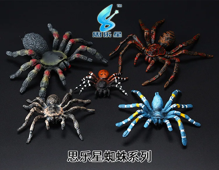 Boutique Solid Spider Reddish Black Blue Spider Static Model Insect Animal Model Toy Early Childhood Cognitive