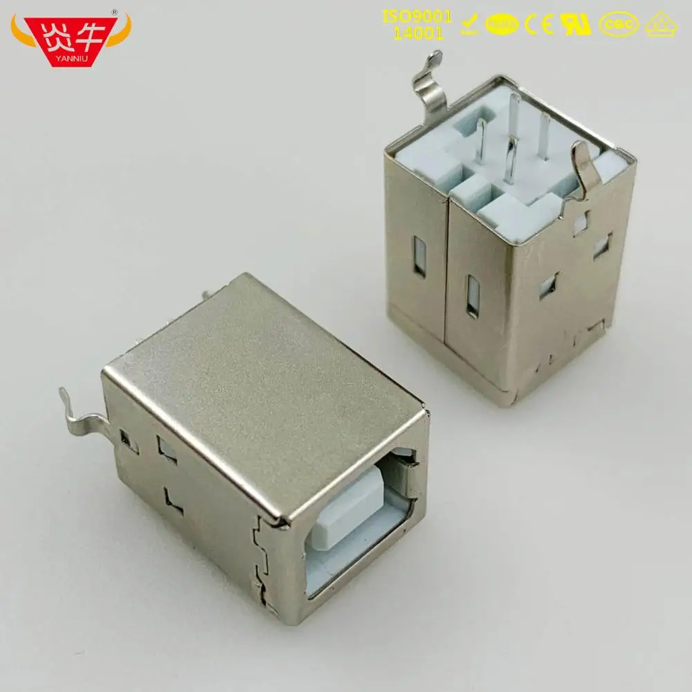 Гнездо для принтера USB B FEMALE TYPE 4P 180 прямой разъем PCB с Гнездо для крышки YANNIU ENGINEERING STORE - Цвет: USB-B-S