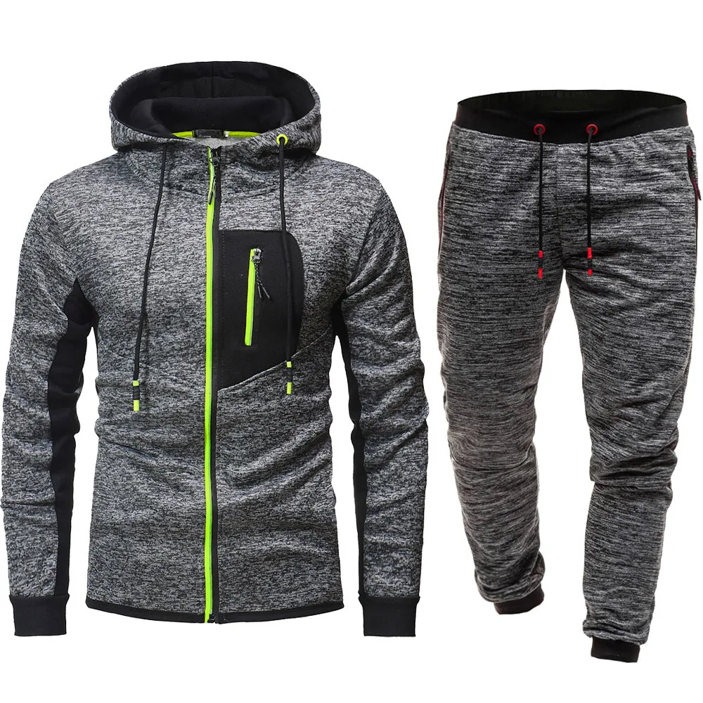 Autumn Tracksuit Men 2PC Jogging Homme Hoodies Set Sweatshirt Winter Mens Clothing Trainingspak Mannen Tracksuit Men Set