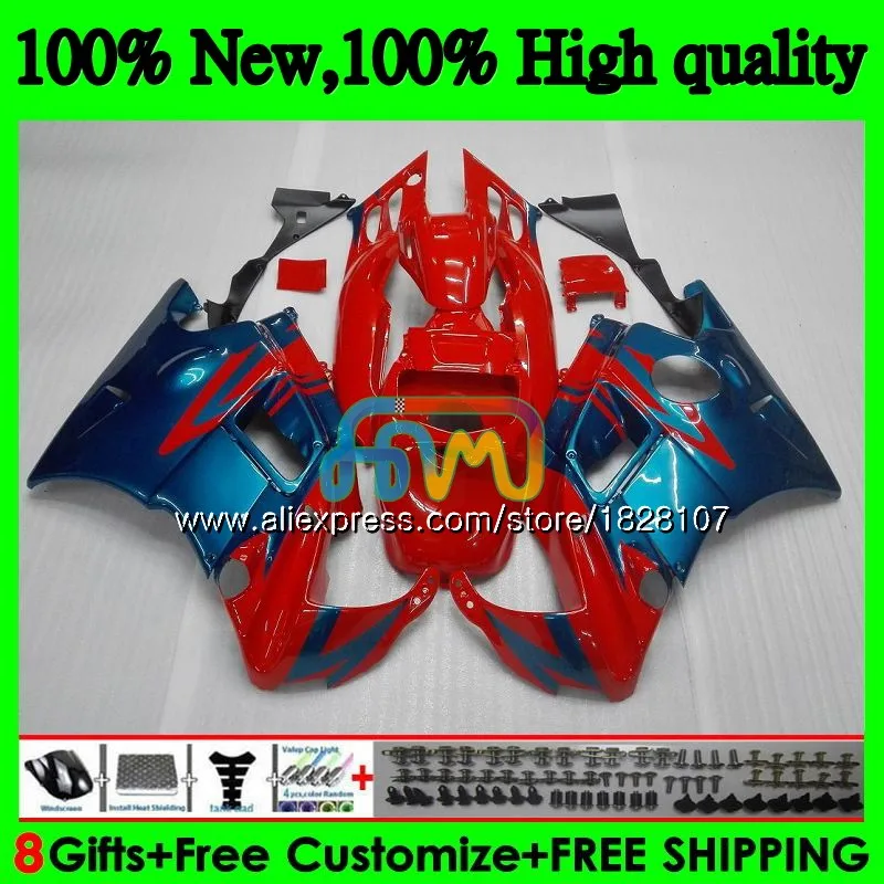 Корпус+ майка для HONDA CBR 600F3 600 F3 FS CBR600FS 3BS. 23 CBR600 F3 CBR600F3 1995 1996 1997 1998 95 96 97 98 обтекатель Топ синий и красный цвета