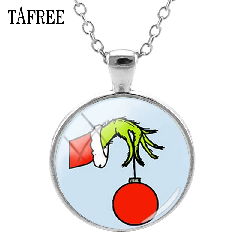 TAFREE рождественские тематические ожерелья как grinch украли ожерелье себе кулон ювелирные изделия подарок XM01 - Окраска металла: XM06