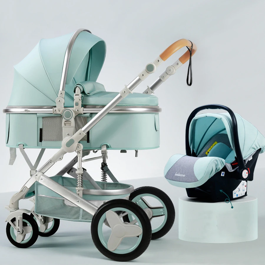 

NEW Baby Stroller 3 in 1 High Landscape Stroller Reclining Baby Carriage Two way Foldable Stroller Baby Bassinet Puchair Newborn