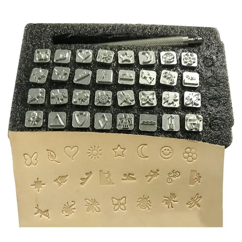 

Leather Printing Punch Tools DIY Handmade Carving Leathercraft Sculpture Stamp for Bags Sculpture Stamp Decoration