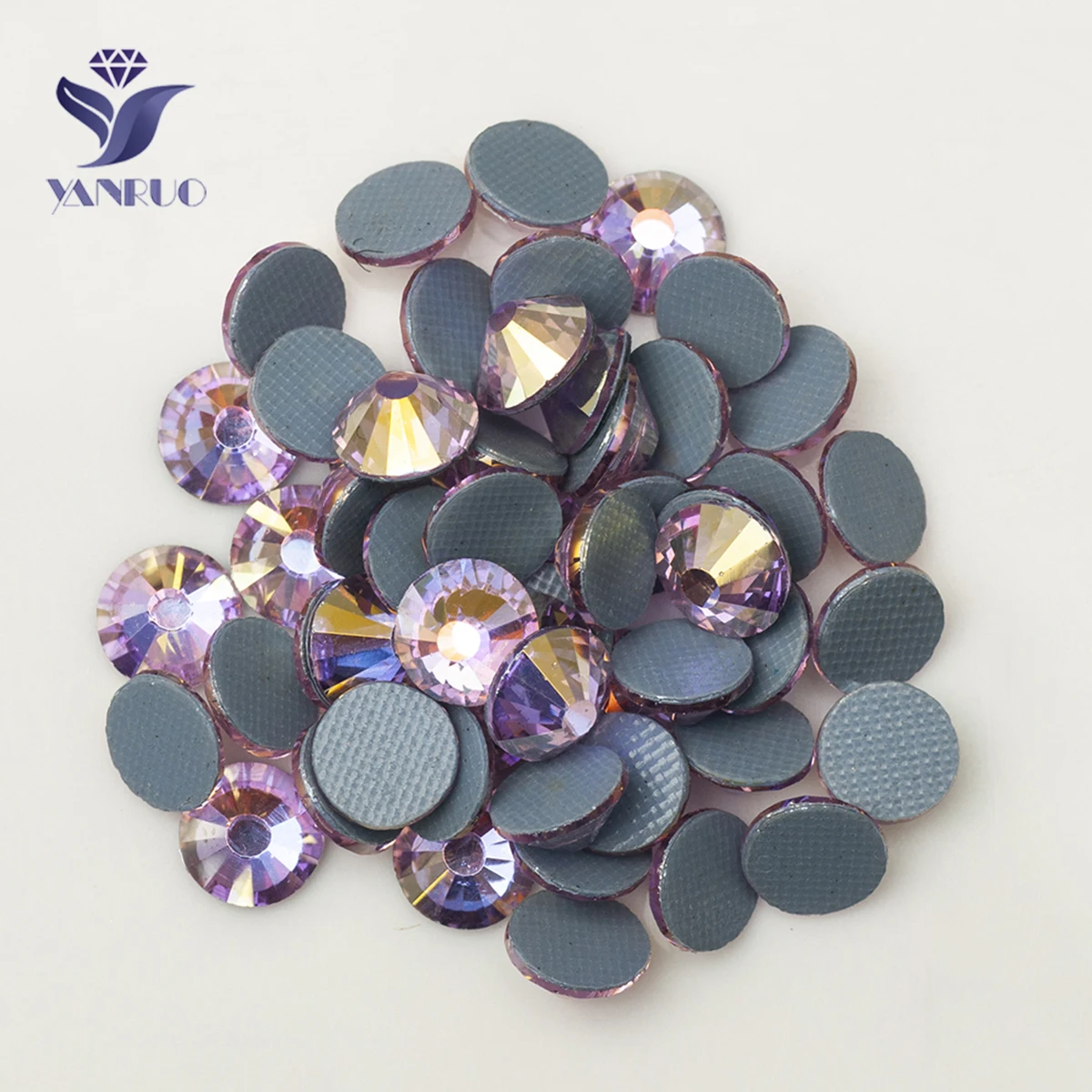 

YANRUO 2058HF Light Rose AB High Shiny Crystal Hotfix Strass Stones And Crystals Hot Fix Dress Iron On Crystals For Shoes Dress