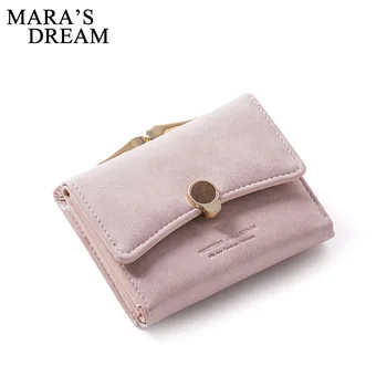 

Mara's Dream 2019Fashion Women wallet small three fold PU leather coin wallet fresh multi-function women purse female coin purse