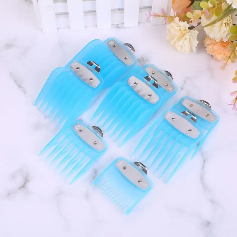  8/10Pcs Barber Shop Styling Guide Comb Set Transparent Hair Clipper Limit Comb