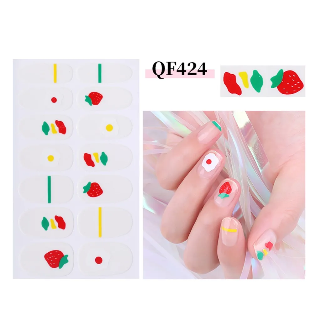 A Misscheering INS Wind Nail Sticker small fresh nail stickers full stickers 3D waterproof durable nail jewelry decals - Цвет: A