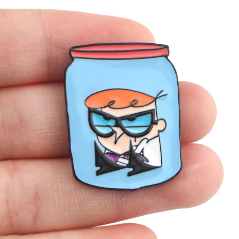 P4201 Dongmanli Dexter's Lab эмалированные булавки и броши для женщин модные нагрудные булавки рюкзак сумки значок подарки