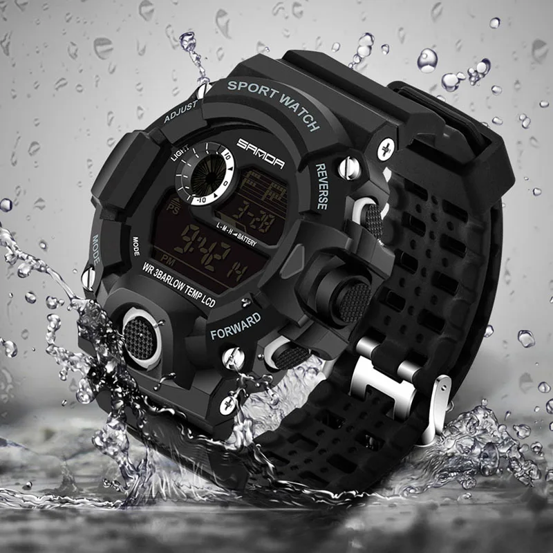 

Chic Sports LED Day Date Alarm Stainless Steel Men's Military Army Quartz Watch