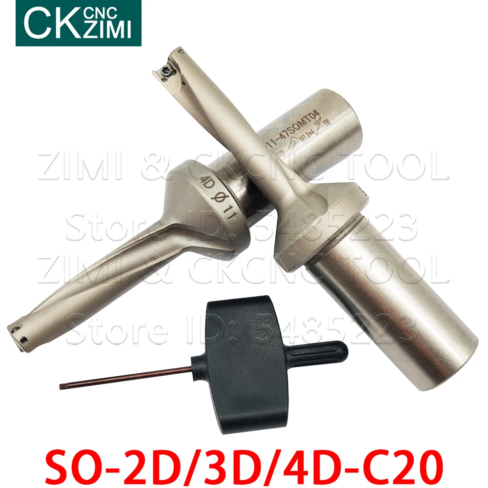 

SO C20 10mm 10.5mm 11mm 11.5mm 2D 3D 4D depth fast drill Indexable U Drill Power Small Drilling Bit for Metal Tool SOMT04 Insert