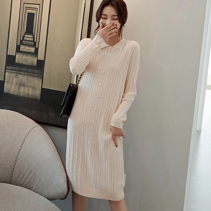 

Plus Long Jumpers for Women 100% Pure Cashmere Knitted Sweaters 2019 New Fashion Ladies Pullovers 3Colors Dresses