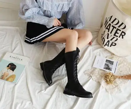 BLXQPYT/Лидер продаж; модные мотоциклетные ботинки Martin; Outono Inverno Botas De Couro; женские Ботинки на каблуке; f33
