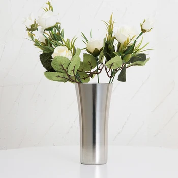 

Stainless Steel Water Cup Sturdy Decorative Flower Vase Flower Holder Water Cup for Home Restaurant Hotel