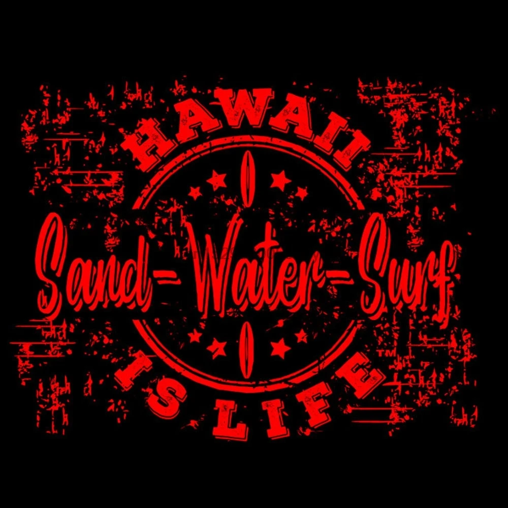 Hawaii Is Life Sand Water Surf Passport Stamp design Item# HILSANDWATERSURFPS | Мужская одежда