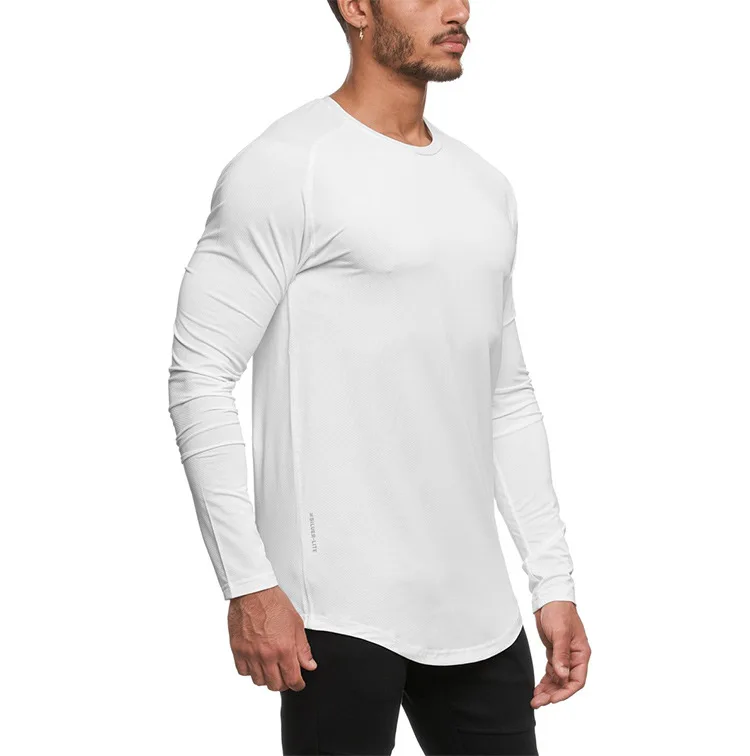 

Men's Gym Fitness Shirt Running T Shirt Sport Sweatshirt Long Sleeve Bodybuilding Workout Tee Tops Men Training Jogging T-shirt
