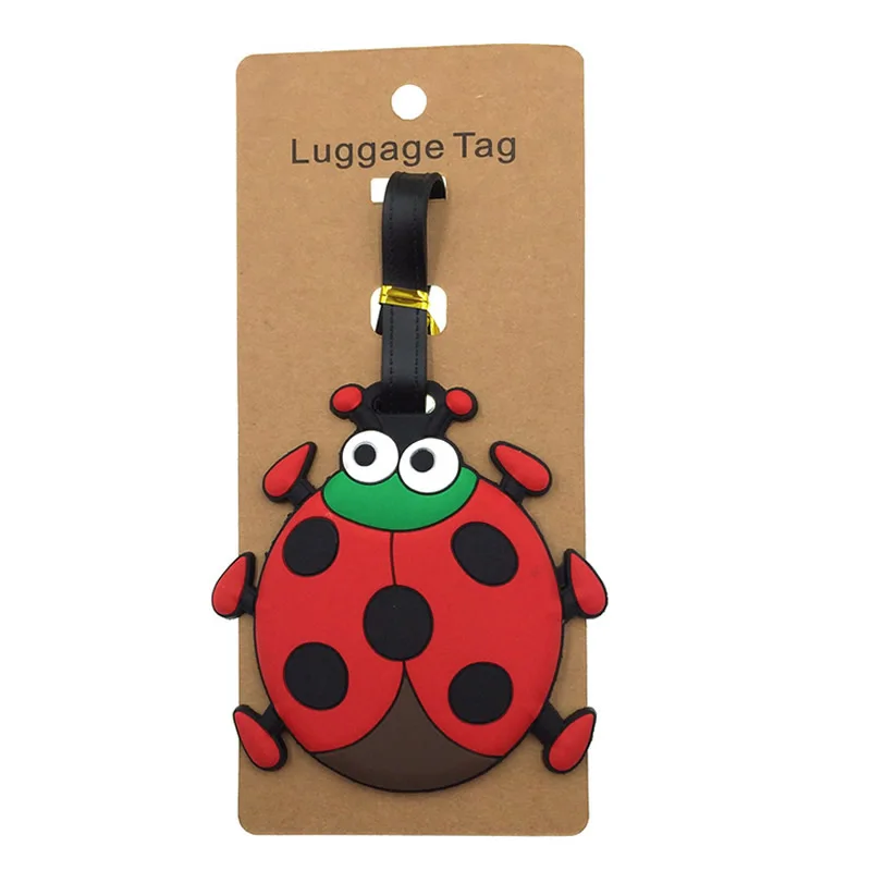 Cartoon Animal Totoro Ladybug Luggage Tags Travel Accessories Portable Suitcase Addres Holder Silica Gel Baggage Boarding Label