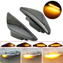 2 pces dinâmica sequencial que flui a luz lateral do marcador do diodo emissor de luz pisca a luz do sinal da volta para bmw e70 x5 f25 x3 e71 x6 2007-2013