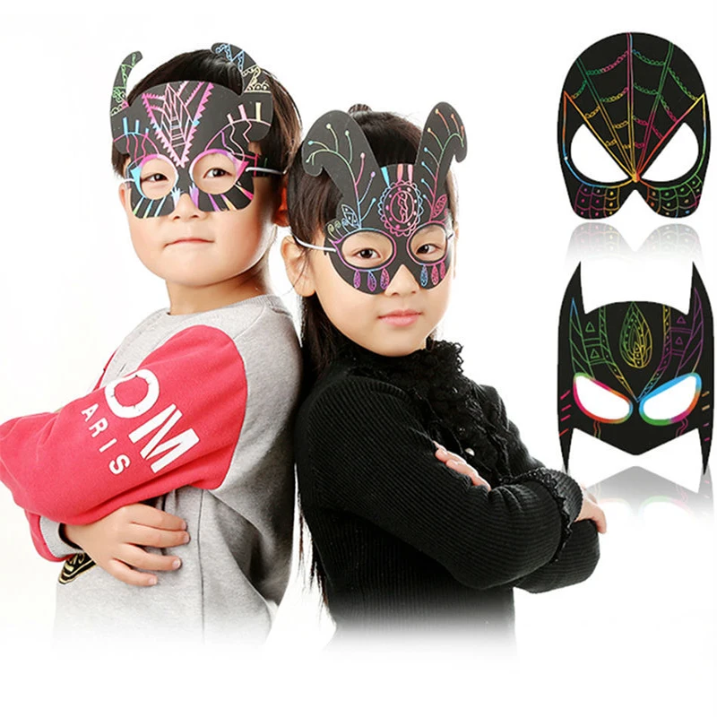 

6PC Scratch Painting Children's Creative DIY mask Colorful Graffiti Notebook Creative DIY gift