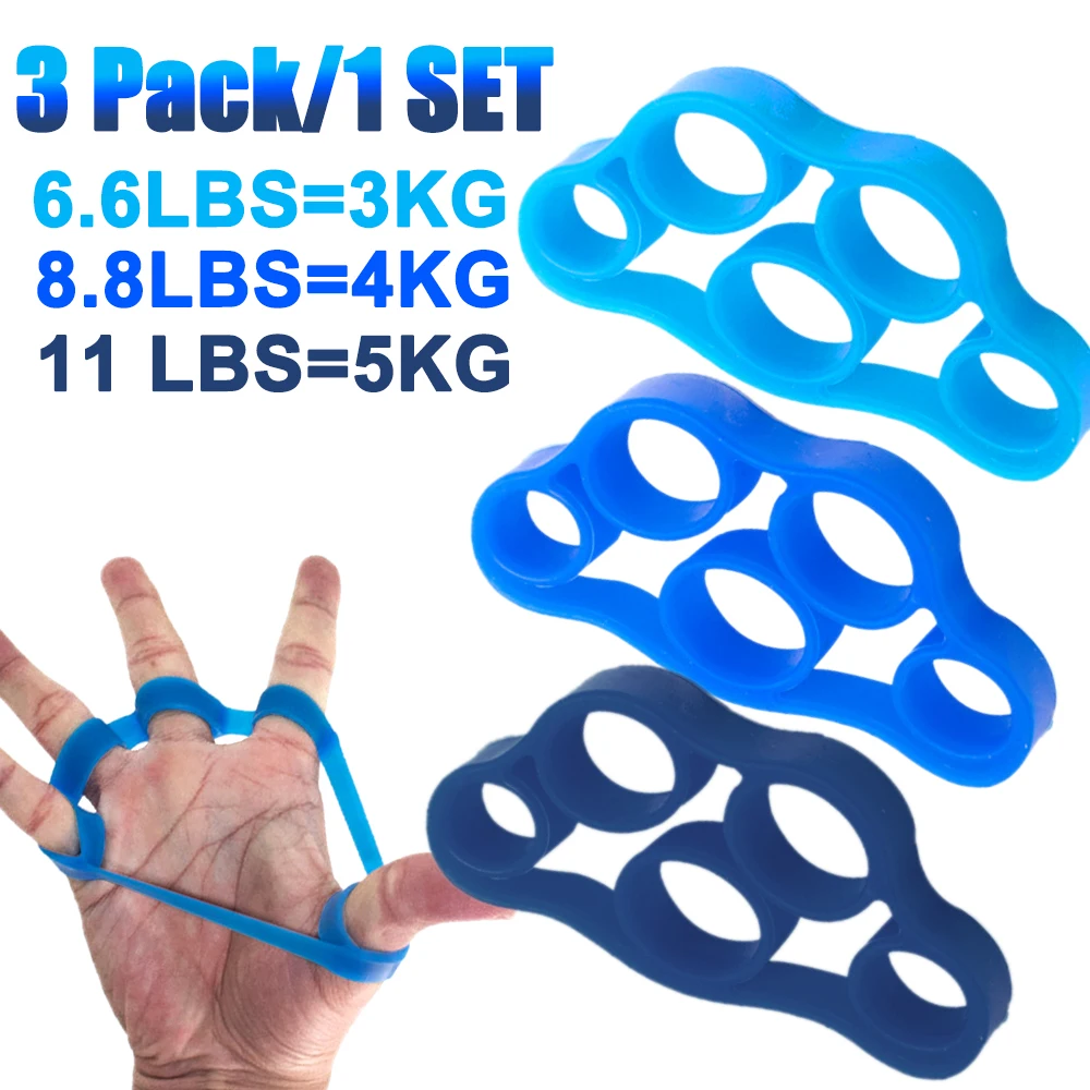 7 Colors Silicone Finger Exercise Trainer Stretch Hand Gripper Resistance Band 