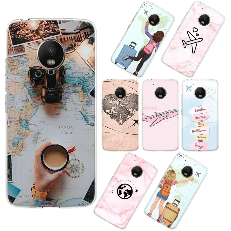 

World Map Travel Just Go Phone Case For Motorola G4 G5 G5S G6 G7 G4Play G5Plus G6Plus G7Play E6Plus Phone Case Cover