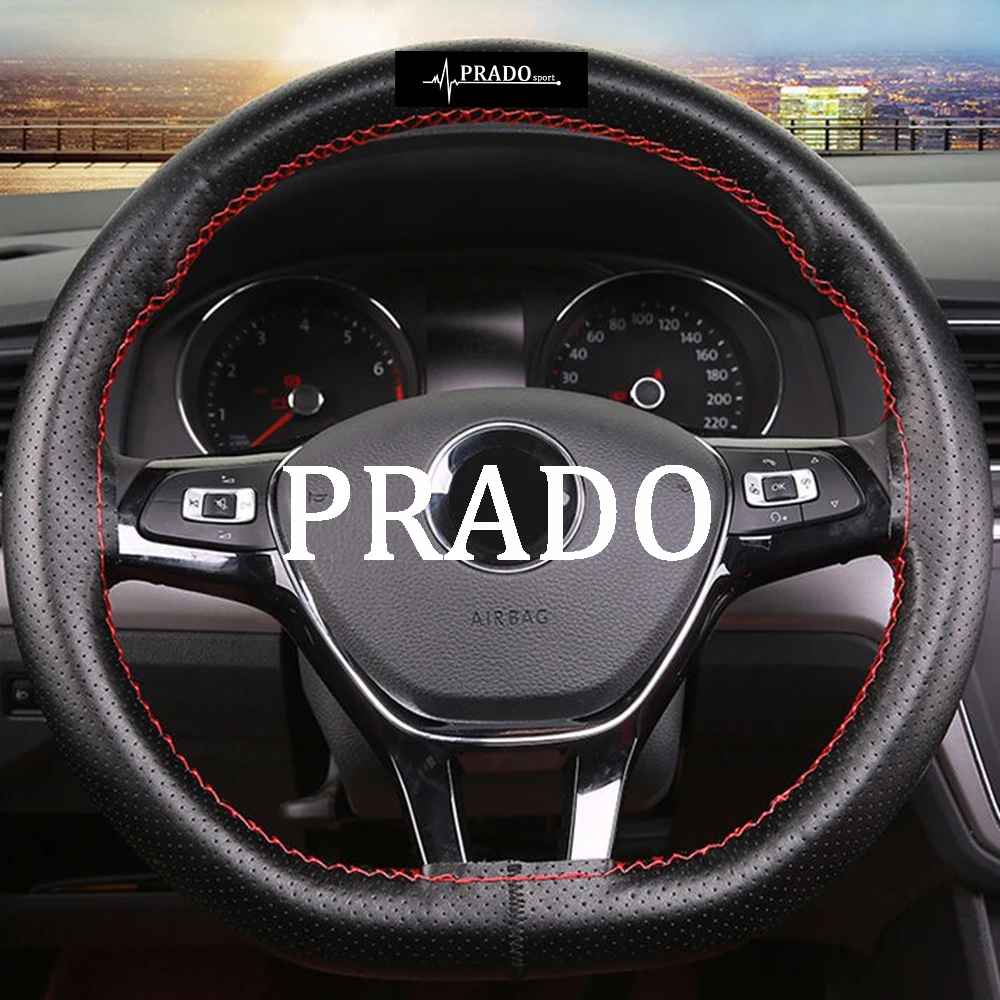 Кожаный чехол рулевого колеса автомобиля для Toyota Prado 120 150 fj120 150 логотип значок Авто Руль крышка аксессуары