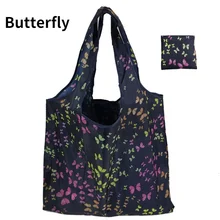  Foldable Eco Shopping Bag Tote Pouch Portable Reusable Grocery Women Storage Bag  organizer Cactus Flamingo Dots Female 10-15kg 