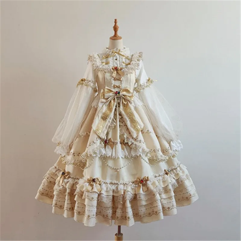 

Fashion Luxury Lolita Set Shirt With Jsk Dress Cosplay Vintage Vestido Kawaii Renaissance Robe Victorienne Cute Palace Tea Party