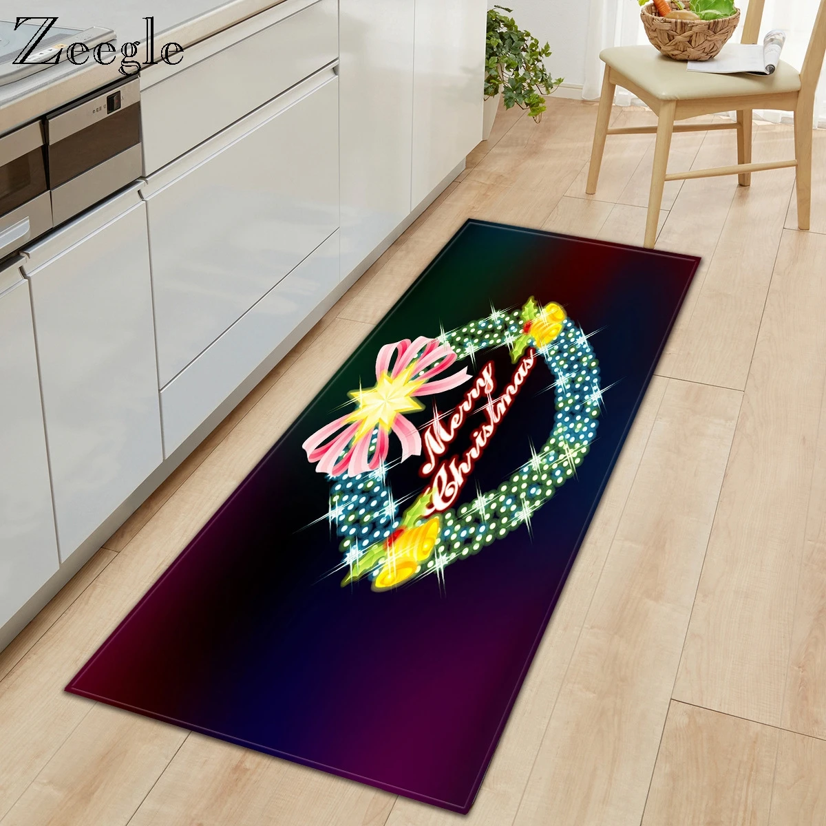 Zeegle Christmas Carpet Modren Living Room Rug Long Kitchen Floor Doormat Hallway Foot Carpet Entrance Door Mat Entrance Rug